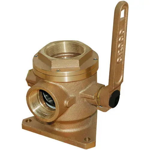 Groco Seacock 1-1/4 Inlet (NPS) 1-1/4 Discharge (NPT) 1 Side (NPT) SBV-1250-P