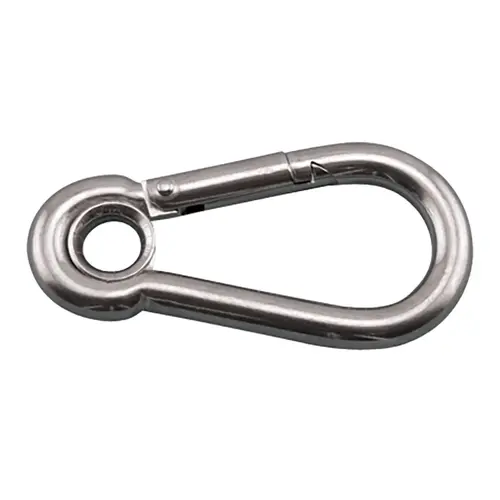 3.25" Stainless Steel Spring Clip with 0.4"-dia. Eye, 280lb. MWL 3.25" Stainless Steel Spring Clip with 0.4"-dia. Eye, 280lb. MWL