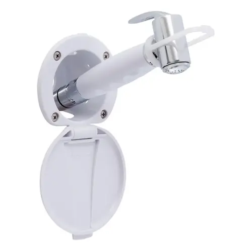 Recessed Shower All Plastic Hammer-Head Sprayer, 6 ft Rubber Hose, Arctic White Recessed Shower All Plastic Hammer-Head Sprayer, 6 ft Rubber Hose, Arctic White