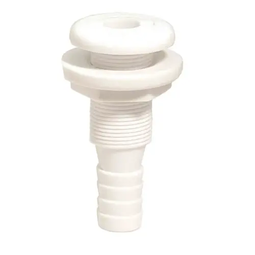 Thru-Hull Fitting - 1" Straight, White Thru-Hull Fitting - 1" Straight, White