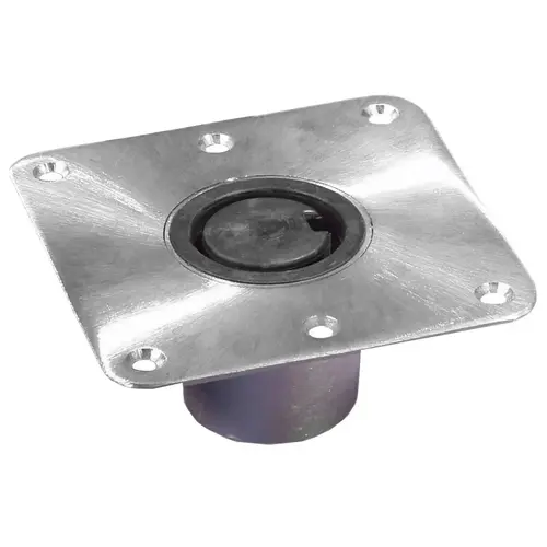 7" X 7" Plug-In Square Base Satin Finish Silver 7" X 7" Plug-In Square Base Satin Finish Silver