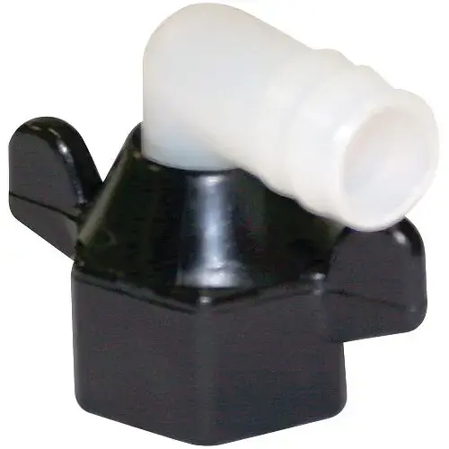 Wingnut Port Adapter, 1/2" Female x 1/2" Straight Barb Wingnut Port Adapter, 1/2" Female x 1/2" Straight Barb
