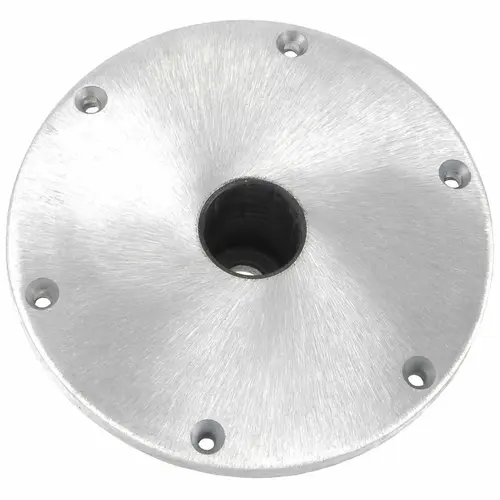 9" Round Non-Locking Spring-Lock Base, Satin Finish Silver 9" Round Non-Locking Spring-Lock Base, Satin Finish Silver