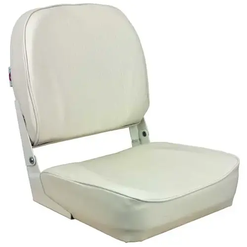 Low Back Folding Coach Seat, White Low Back Folding Coach Seat, White