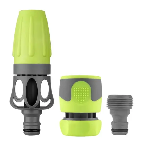 Flexilla Garden Hose Nozzle Kit (3-Piece) Green & Gray Flexilla Garden Hose Nozzle Kit (3-Piece) Green & Gray