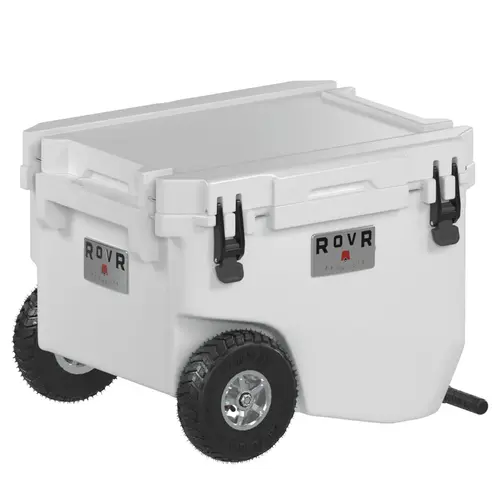 RollR 60 Quart Wheeled Hard Cooler with Tow Handle, Powder RollR 60 Quart Wheeled Hard Cooler with Tow Handle, Powder