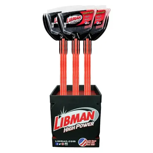 Libman Indoor/Outdoor Angle Broom, 5-1/2 in L Trim, Polyethylene Bristle, 53 in OAL, Steel Handle, 18 Broom Assortment Display Libman Indoor/Outdoor Angle Broom, 5-1/2 in L Trim, Polyethylene Bristle, 53 in OAL, Steel Handle, 18 Broom Assortment Display