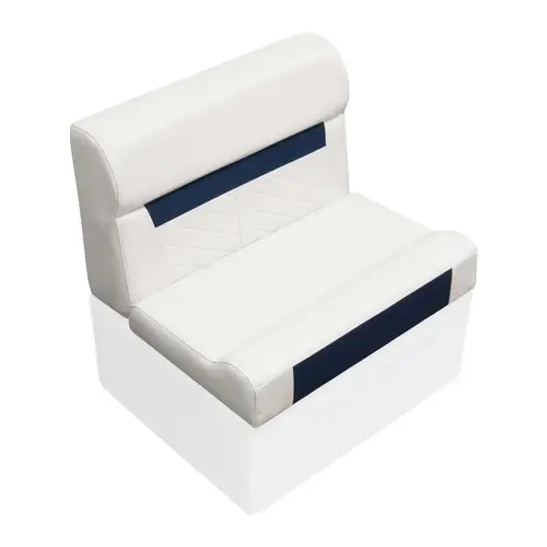 Wise DLX95-1904 DLX Series 28" Pontoon Bench Cushion Set - White / Mariner Blue Wise DLX95-1904 DLX Series 28" Pontoon Bench Cushion Set - White / Mariner Blue