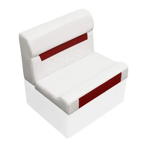 Wise DLX95-1906 DLX Series 28" Pontoon Bench Cushion Set - White / Crimson Red Wise DLX95-1906 DLX Series 28" Pontoon Bench Cushion Set - White / Crimson Red