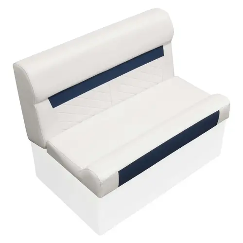 Wise DLX100-1904 DLX Series 37" Pontoon Bench Seat Cushion Set - White / Mariner Blue Wise DLX100-1904 DLX Series 37" Pontoon Bench Seat Cushion Set - White / Mariner Blue