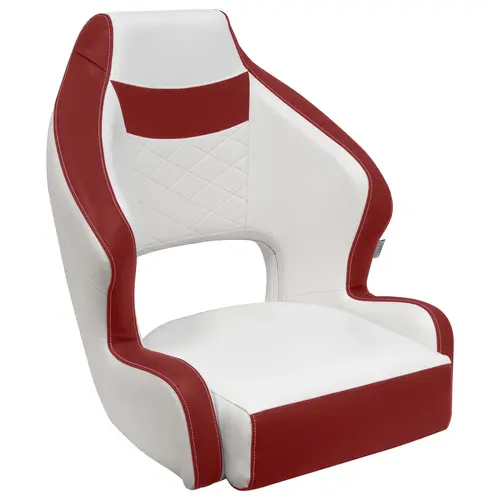 Wise DLX3338-1906 DLX Series Pontoon Bucket Seat with Flip Up Bolster - White / Crimson Red Wise DLX3338-1906 DLX Series Pontoon Bucket Seat with Flip Up Bolster - White / Crimson Red