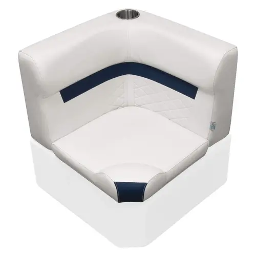 Wise DLX133-1904 DLX Series Pontoon Corner Cushion Set - White / Mariner Blue Wise DLX133-1904 DLX Series Pontoon Corner Cushion Set - White / Mariner Blue