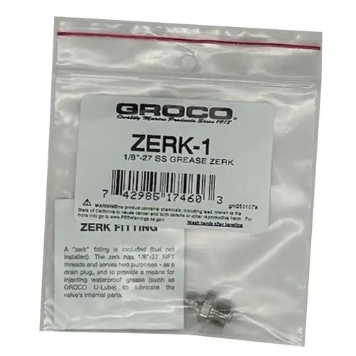 1/8"-27 SS Grease Zerk 1/8"-27 SS Grease Zerk