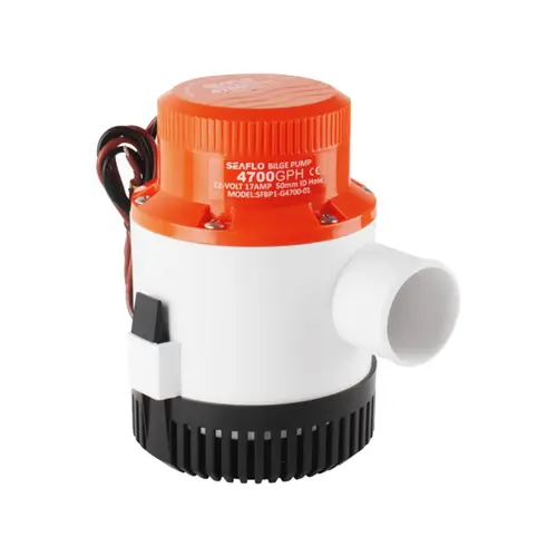 SEAFLO 01 Series 4700 GPH 12V Bilge Pump, 2" Outlet, Marine Submersible, Anti-Airlock, Snap-Off Strainer SEAFLO 01 Series 4700 GPH 12V Bilge Pump, 2" Outlet, Marine Submersible, Anti-Airlock, Snap-Off Strainer