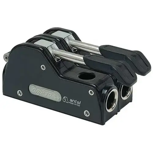 V-Grip Rope Clutches, Line Dia. 8-12mm, Width 2-11/16", Fasteners (4) 6mm V-Grip Rope Clutches, Line Dia. 8-12mm, Width 2-11/16", Fasteners (4) 6mm