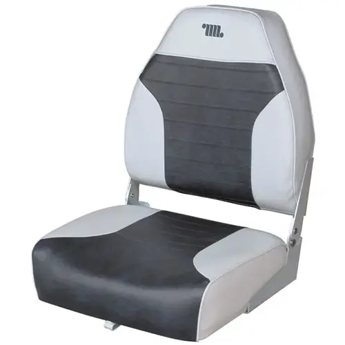 HIgh-Back Folding Fishing Boat Seat, Gray/Charcoal HIgh-Back Folding Fishing Boat Seat, Gray/Charcoal