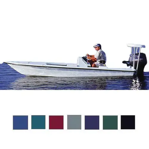 Flats Boat Cover, 17 ft6"-18 ft5" Center Line Length, 96" Beam, Forest Green Flats Boat Cover, 17 ft6"-18 ft5" Center Line Length, 96" Beam, Forest Green