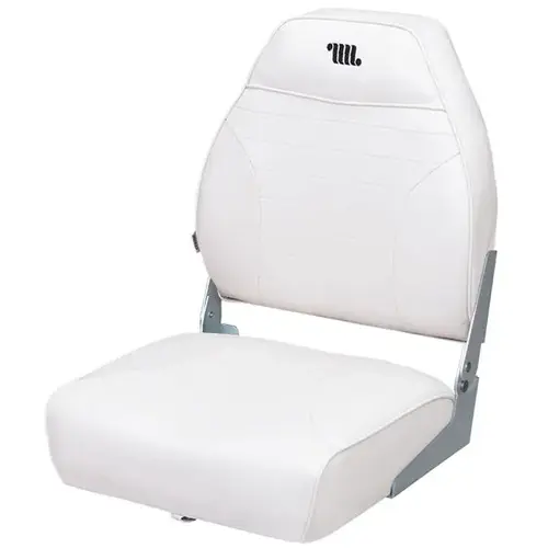 High-Back Folding Fishing Boat Seat, White High-Back Folding Fishing Boat Seat, White