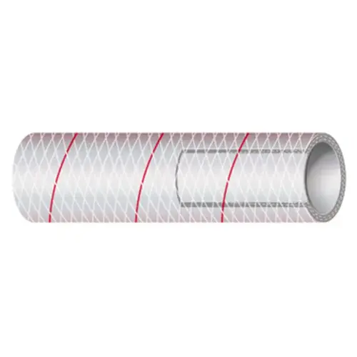 1 1/8" ID Series 162 Reinforced PVC All Clear with Red Tracer, 100 ft Length 1 1/8" ID Series 162 Reinforced PVC All Clear with Red Tracer, 100 ft Length