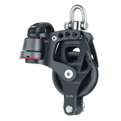 45 mm Aluminum Element Single Block with Cam Cleat and Becket 45 mm Aluminum Element Single Block with Cam Cleat and Becket