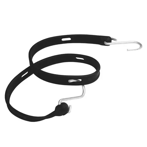 36" Slotted Bungee Strap with Galvanized Steel Hook Ends, Black 36" Slotted Bungee Strap with Galvanized Steel Hook Ends, Black