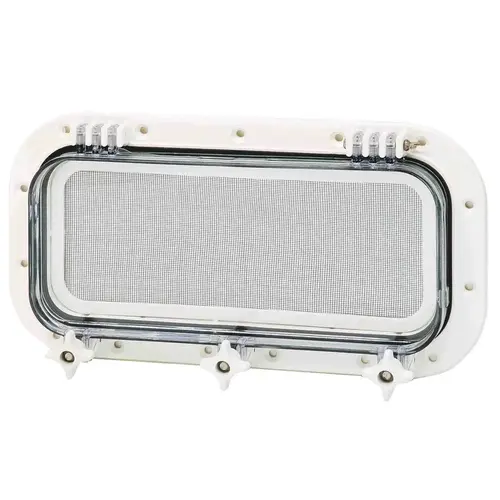 Molded Nylon Portlight, 6" x14", White Molded Nylon Portlight, 6" x14", White