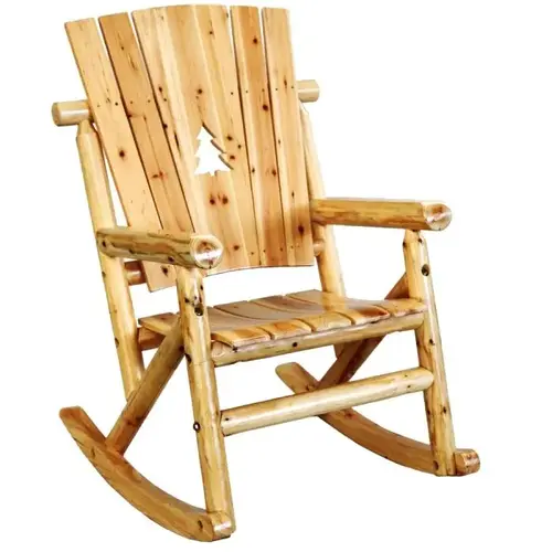 Aspen Series Pine Log Rocker, Natural Finish, 45" High Aspen Series Pine Log Rocker, Natural Finish, 45" High