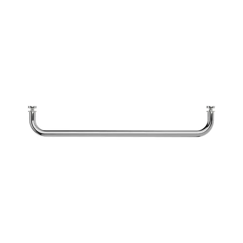 Tubular Single Sided Towel Bar 18" Center To Center 19-1/4" Length 1/4" To 1/2" Glass Thickness With Metal Washers Polished Chrome Finish Tubular Single Sided Towel Bar 18" Center To Center 19-1/4" Length 1/4" To 1/2" Glass Thickness With Metal Washers Polished Chrome Finish
