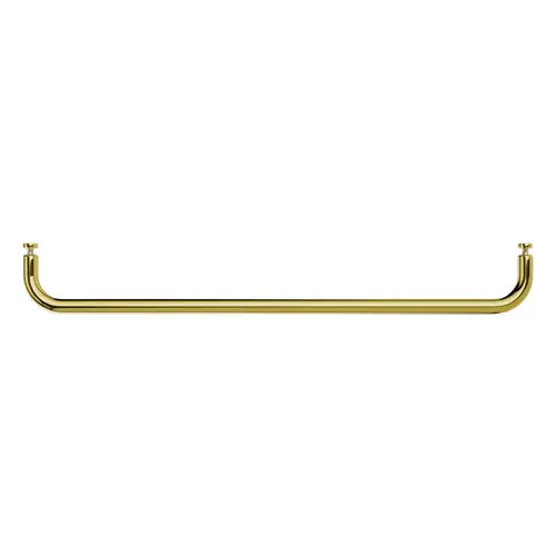 Tubular Single Sided Towel Bar 24" Center To Center 24-3/4" Length 1/4" To 1/2" Glass Thickness Without Metal Washers Polished Brass Finish Tubular Single Sided Towel Bar 24" Center To Center 24-3/4" Length 1/4" To 1/2" Glass Thickness Without Metal Washers Polished Brass Finish