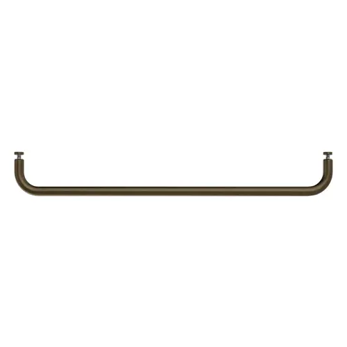 Tubular Single Sided Towel Bar 24" Center To Center 24-3/4" Length 1/4" To 1/2" Glass Thickness Without Metal Washers Brushed Bronze Finish Tubular Single Sided Towel Bar 24" Center To Center 24-3/4" Length 1/4" To 1/2" Glass Thickness Without Metal Washers Brushed Bronze Finish