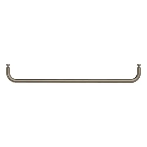 Tubular Single Sided Towel Bar 24" Center To Center 24-3/4" Length 1/4" To 1/2" Glass Thickness Without Metal Washers Brushed Nickel Finish Tubular Single Sided Towel Bar 24" Center To Center 24-3/4" Length 1/4" To 1/2" Glass Thickness Without Metal Washers Brushed Nickel Finish