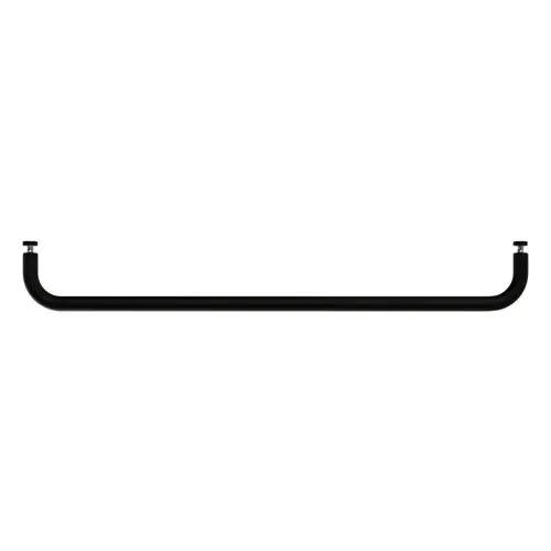 Tubular Single Sided Towel Bar 24" Center To Center 24-3/4" Length 1/4" To 1/2" Glass Thickness Without Metal Washers Matte Black Finish Tubular Single Sided Towel Bar 24" Center To Center 24-3/4" Length 1/4" To 1/2" Glass Thickness Without Metal Washers Matte Black Finish