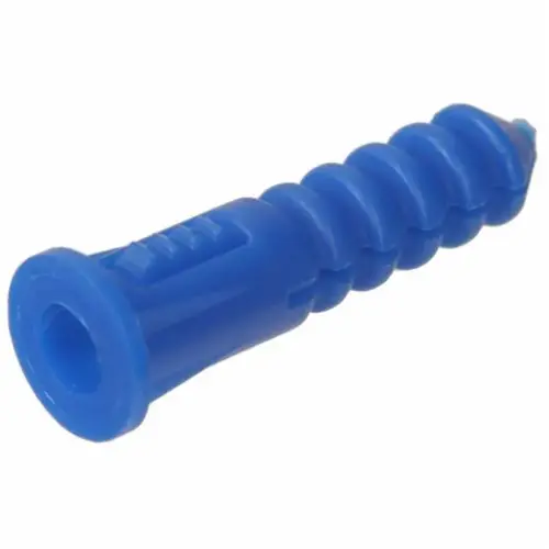 Ribbed Plastic Anchor, 7/8", for #4-#8 Screws, Pack of 6 Ribbed Plastic Anchor, 7/8", for #4-#8 Screws, Pack of 6