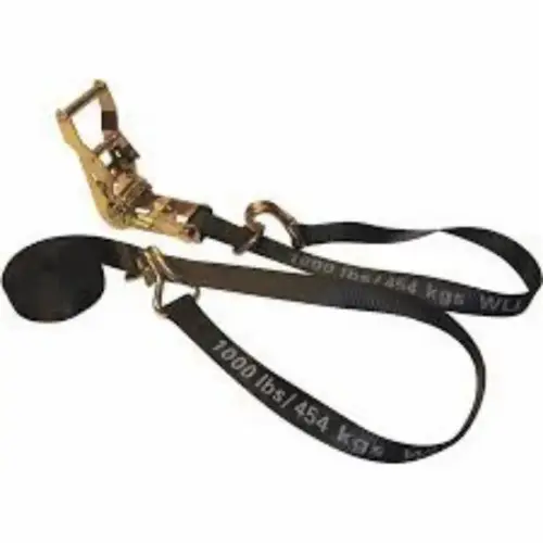 1 In. x 15 Ft. 1000 Lb. Ratchet Strap with Floating D Ring Black 1 In. x 15 Ft. 1000 Lb. Ratchet Strap with Floating D Ring Black