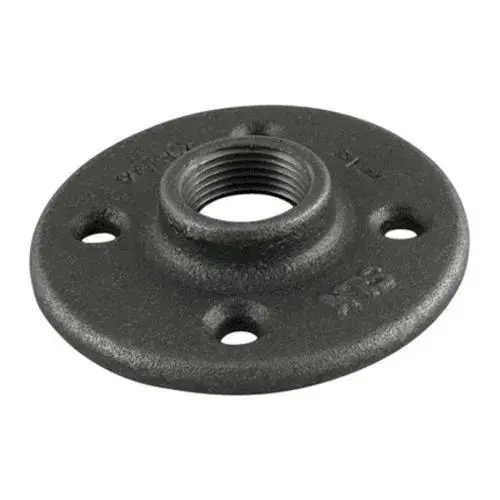 Floor Flange, 1-1/4" NPS, Black Malleable Iron Floor Flange, 1-1/4" NPS, Black Malleable Iron
