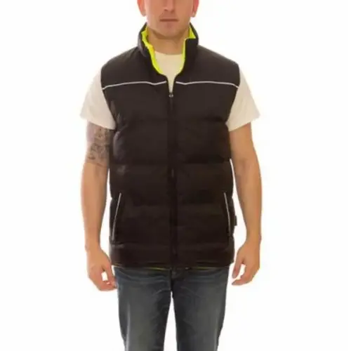Workreation Reversible Insulated Safety Vest, Fluorescent Lime/Black, Small Workreation Reversible Insulated Safety Vest, Fluorescent Lime/Black, Small