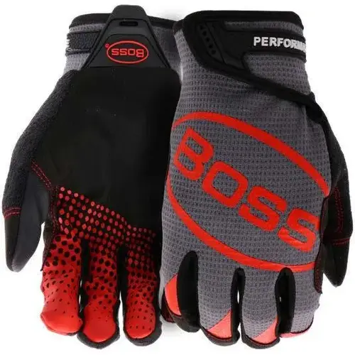 Utility Gloves, Mesh Back, Silicone Grip, Gray, XL Utility Gloves, Mesh Back, Silicone Grip, Gray, XL