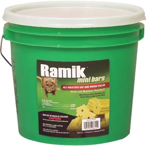Ramik Mini Bar Rat and Mouse Poison, Solid, 4 lb Pail Ramik Mini Bar Rat and Mouse Poison, Solid, 4 lb Pail