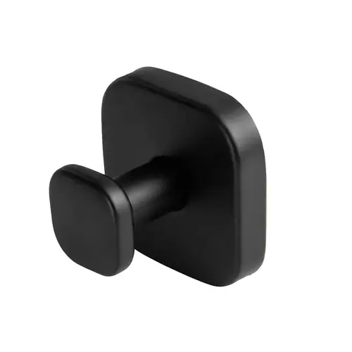 No-Drill Square Suction Robe Hook - Matte Black No-Drill Square Suction Robe Hook - Matte Black