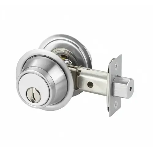 Double Cylinder Deadbolt, 2-3/8" - 2-3/4" Adjustable Backset, Bright Chrome