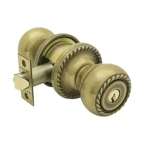 Rope Knob Keyed Entry With Rope Rose And Adjustable Latch Antique Nickel Finish Rope Knob Keyed Entry With Rope Rose And Adjustable Latch Antique Nickel Finish