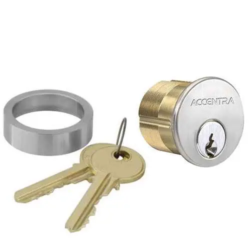 Yale Commercial 1-1/8 6 Pin Mortise Cylinder with GA Keyway US26D (626) Satin Chrome Finish 2153-PARA626118