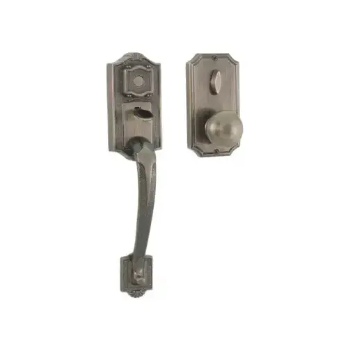 Colonial Dummy Handleset with Impresa Knob Trim Antique Brass Finish Colonial Dummy Handleset with Impresa Knob Trim Antique Brass Finish