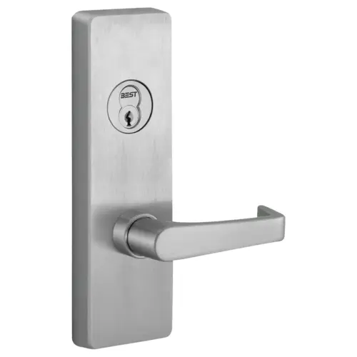 Right Hand Reverse Key Retracting Latchbolt Exit Trim with B Lever Satin Black Finish Right Hand Reverse Key Retracting Latchbolt Exit Trim with B Lever Satin Black Finish