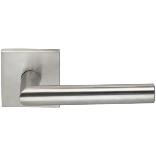 Stainless 12 Lever with Square Rose Privacy 2-3/8" Backset; Full Lip Strike; 1-3/8" Door Satin Stainless Steel Finish Stainless 12 Lever with Square Rose Privacy 2-3/8" Backset; Full Lip Strike; 1-3/8" Door Satin Stainless Steel Finish