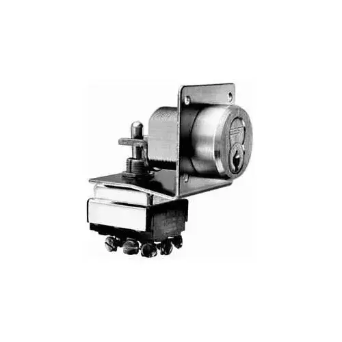 W Series Electric Switch Lock, Toggle Switch, TPDT, Key Position 2 - 3 o'clock, Key Position 3 - 9 o'clock, Bright Brass W Series Electric Switch Lock, Toggle Switch, TPDT, Key Position 2 - 3 o'clock, Key Position 3 - 9 o'clock, Bright Brass