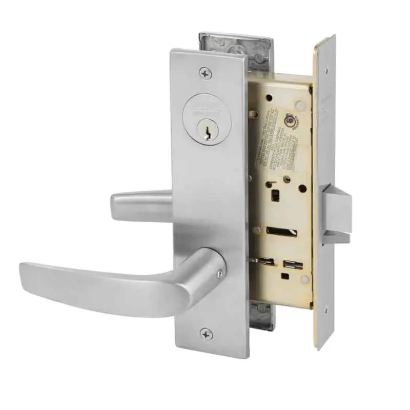 Sargent Institutional Privacy Unlocks with Door Close and Inside Lever and Inside Retracts Latchbolt Mortise Lock with F Lever and LS Escut 8257LSF10B