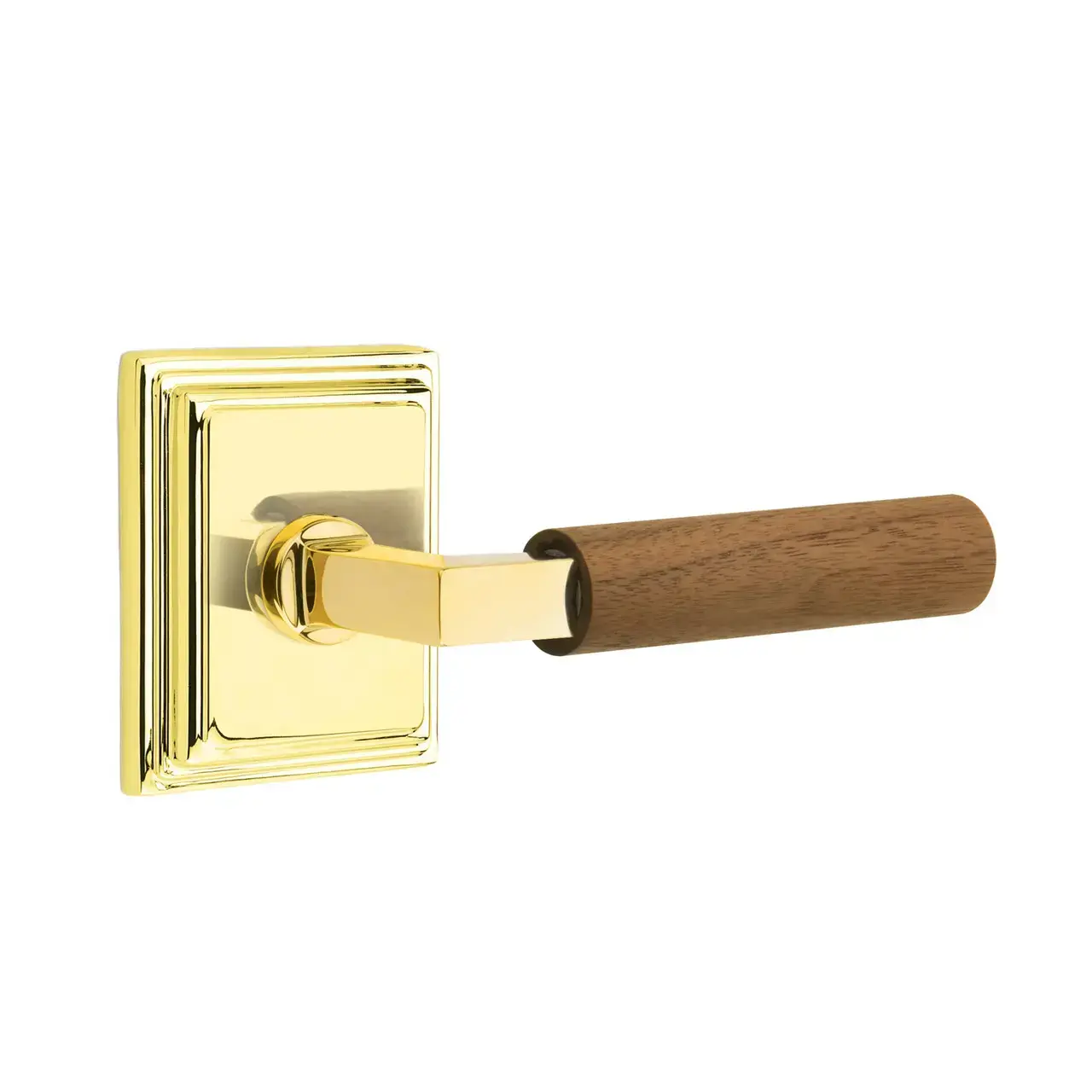 Emtek T-Bar Stem Dark Walnut Lever Left Hand 2-3/8 Backset Privacy with Square Rose for 1-1/4 to 2 Door Satin Nickel Finish 5210US15.TAUS15.WNWD. LH Emtek T-Bar Stem Dark Walnut Lever Left Hand 2-3/8 Backset Privacy with Square Rose for 1-1/4 to 2 Door Satin Nickel Finish 5210US15.TAUS15.WNWD. LH