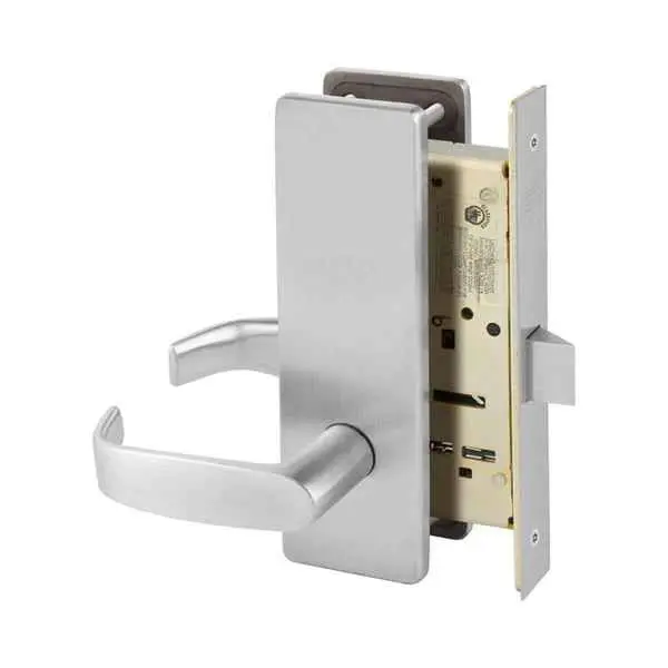 Sargent 8200 Series - (8266) Privacy Bedroom or Bath Deadbolt Function Escutcheon Trim Non-Keyed Heavy Duty Mortise Lock Grade 1 Bright 8266 LSW 32