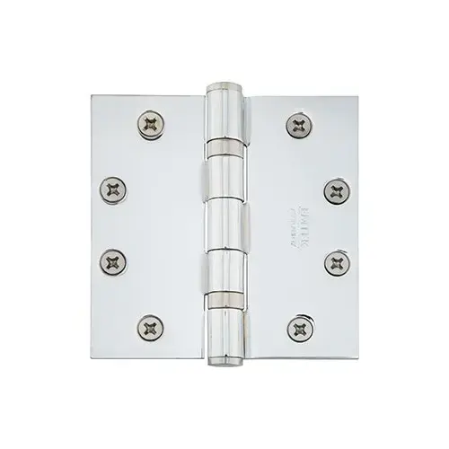 4" X 4" Square Steel Heavy Duty Ball Bearing Hinge Bright Chrome Finish Pair 4" X 4" Square Steel Heavy Duty Ball Bearing Hinge Bright Chrome Finish Pair